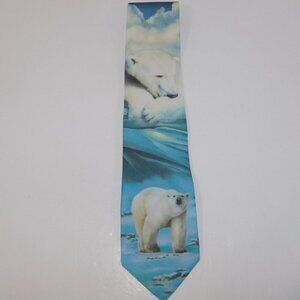 Vintage Polar Bear Graphic Neck Tie 1999 Mens D'em Crazy Ralph Martin